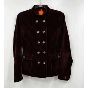 Anonymous John Carlisle Jacket Womens Double Breasted Corduroy Brown Size Medium